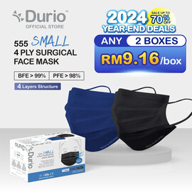 Durio 555 SMALL 4 Ply Surgical Face Mask - (40pcs)